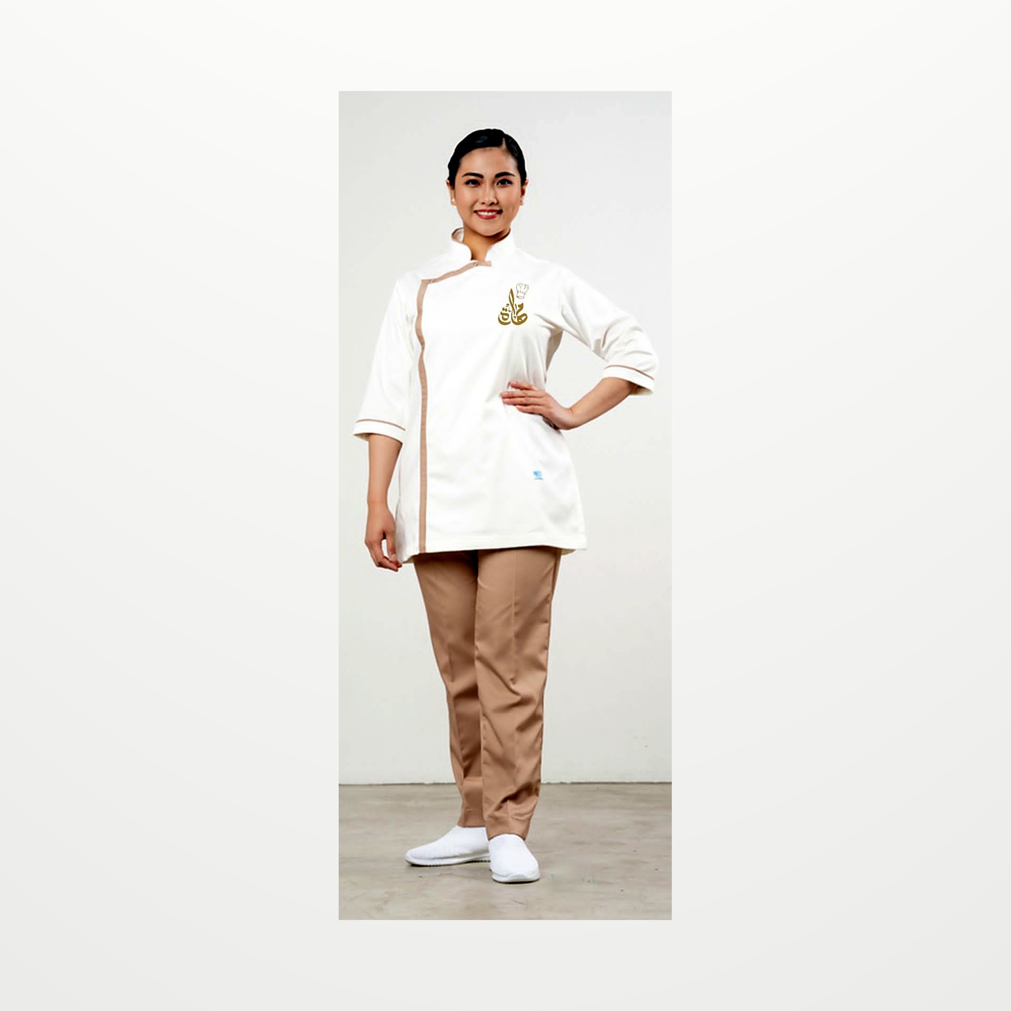 Corporate uniform programme with embroidery and bilingual details